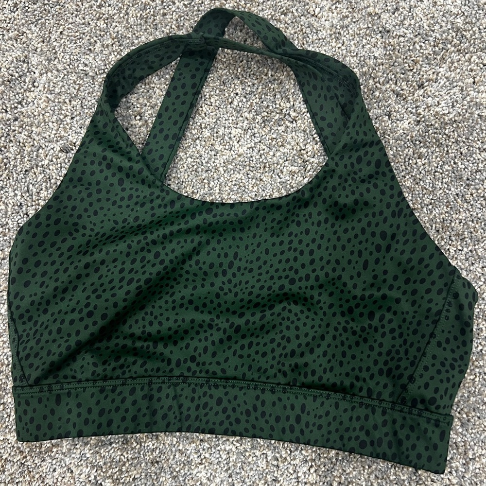 Stylish Green and Black Sports Bra